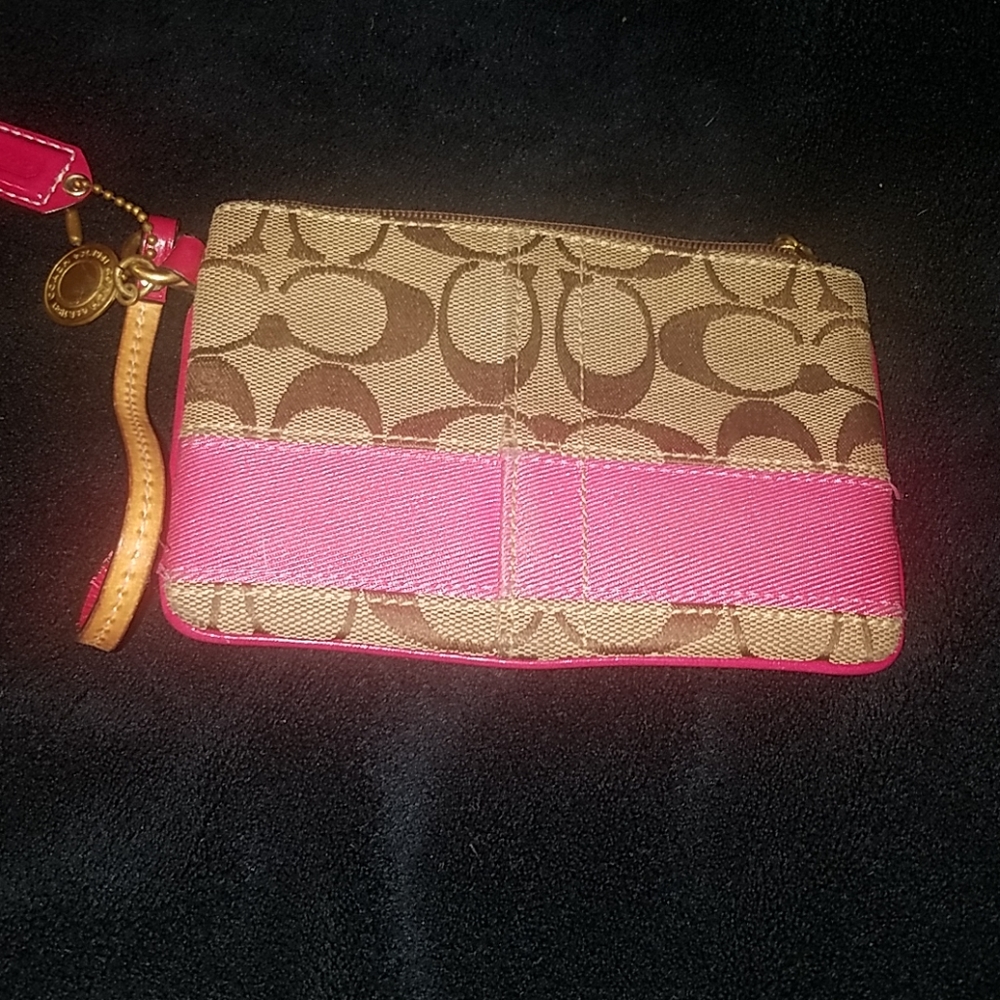 Pink Coach wristlet